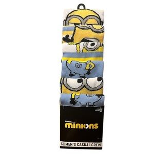 Minions Men's Casual Crew Socks - Blue and Yellow